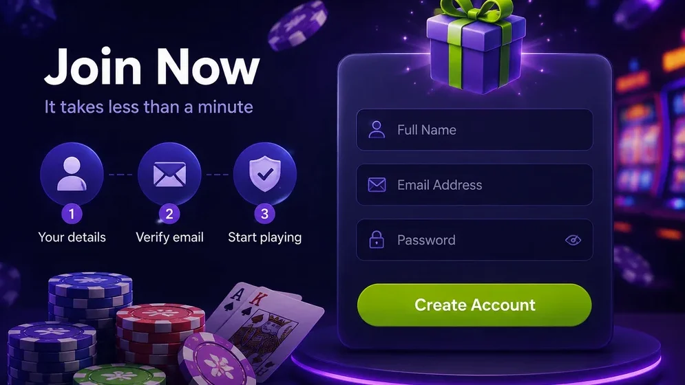 Registration form with three input fields on screen